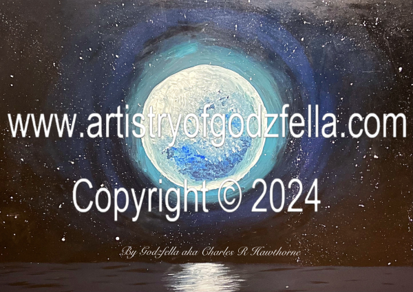 Under The MoonNight - 48x60 ~ Original (1x) One Of A Kind ~ By Artist Godzfella (Charles R. Hawthorne)