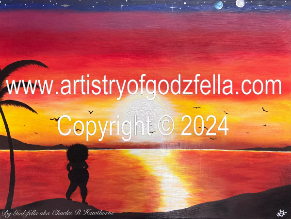 Lost Paradise - 30 x 40 ~ Original (1x) One Of A Kind ~ By Artist Godzfella (Charles R. Hawthorne)