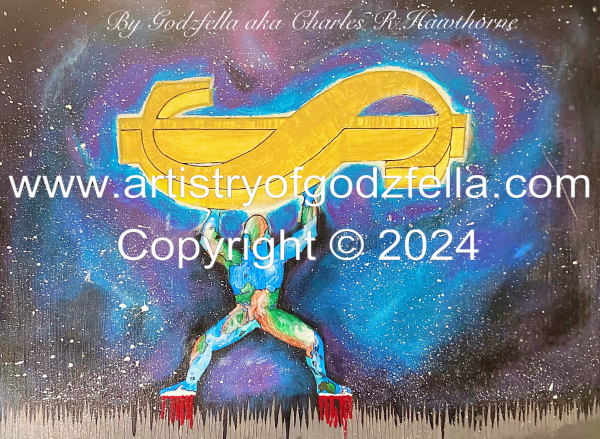 Money Pressures - 16x20 ~ Original (1x) One Of A Kind ~  By Artist Godzfella (Charles R. Hawthorne)