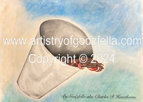 Crab Out The Bucket - 22x28 ~ Original (1x) One Of A Kind ~  By Artist Godzfella (Charles R. Hawthorne)