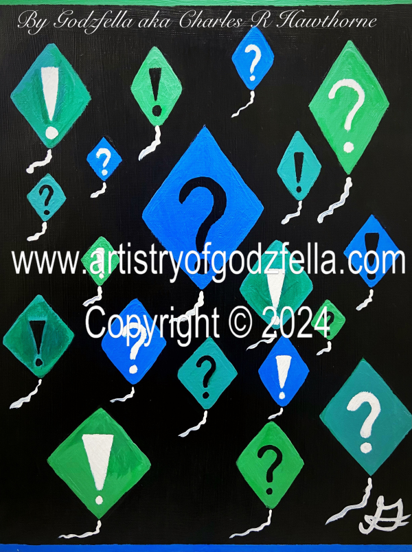 Never Question God? - 16 x 20 ~ Original (1x) One Of A Kind ~ By Artist Godzfella (Charles R. Hawthorne)